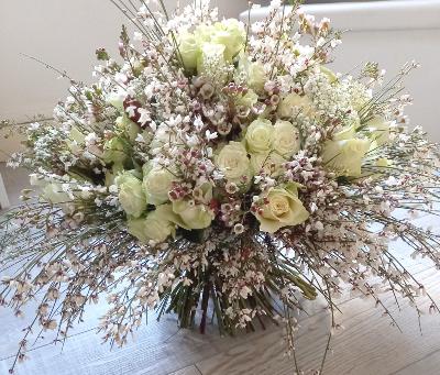 Deuil, bouquet de fleurs blanches - Chlorophylle Paris 20